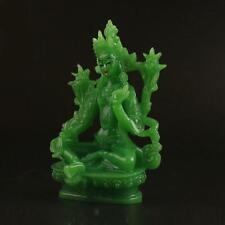 Feng Shui Tibet Tibetan Buddhism Statue Imitate Jade Resin Green Tara Buddha , used for sale  Shipping to Canada