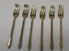 6 X GOLD COLOURED NEW METAL CAKE FORKS, used for sale  Shipping to South Africa