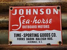 Used, VINTAGE JOHNSON PORCELAIN SIGN SEA-HORSE OUTBOARD MOTORS BOAT ENGINE SERVICE NC for sale  Shipping to South Africa