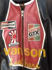 Chaqueta de moto de cuero clásica Vanson Star de colección principios de los 80 buena forma talla 52 segunda mano  Embacar hacia Argentina