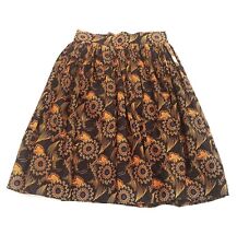 African Ankara Print Women Skirt Size 12 Pleated Zip Brown Patterned Elegant Use for sale  Shipping to South Africa