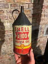 Shell X-100 Motor Oil - Antique Oil Can Mobiloil Oil Motoroil Mobiloil Gas Station for sale  Shipping to South Africa