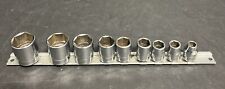 Snap On Tools USA 3/8" Drive Shallow SAE 5/16”-7/8" 9 Piece Socket Set FS Rail for sale  Shipping to South Africa