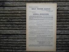 Gwr general instruction for sale  READING