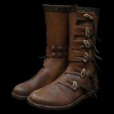Botas de couro medieval calçado renascentista sapato viking masculino marrom comprar usado  Enviando para Brazil