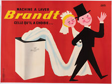 Póster original vintage - Morvan - Brandt - lavadora - matrimonio - 1955 segunda mano  Embacar hacia Mexico