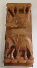 Used, ELEPHANT WOODEN EXTENDABLE BOOK SHELF TABLE TOP SIZE CARVED EXTENDS TO 24" for sale  Shipping to South Africa