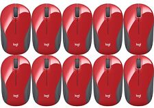 LOTE DE 10x Mini Mouse Óptico Inalámbrico Ultraportátil Logitech M187 ROJO 910-0027, usado segunda mano  Embacar hacia Argentina