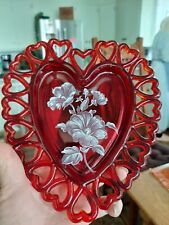 red shaped glass heart dish for sale  Mechanicsburg