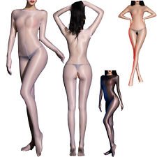 Women's Sheer Shiny Bodystocking Smooth Stockings Full Body Jumpsuit Lingerie for sale  Shipping to South Africa