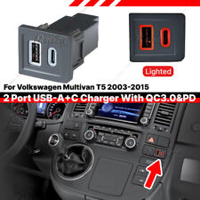 Car Dual USB PD+QC3.0 Charger Female Outlet for VW Multivan T5 2003-2015, used for sale  Shipping to South Africa