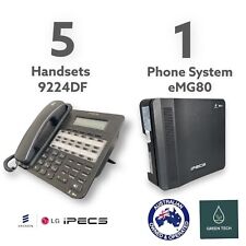 iPECS LG Ericsson eMG80 PABX Telephone System + 5x LDP-9224DF Phones ~ Brisbane for sale  Shipping to South Africa
