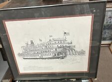 GENEVA SOUTH ART PRINT 1984 “Delta Queen” FRAMED & MATTED, used for sale  Shipping to South Africa