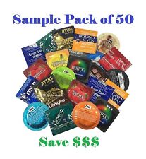 Used, 50 Trojan, Lifestyles, Crown, Trustex, Atlas, Rugby & More Condoms SAMPLE PACK for sale  Shipping to South Africa