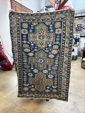 Auth: 19th C  Antique Caucasian Rug.     Shirvan Beauty     Blue 3x5  No Reserve for sale  Shipping to South Africa