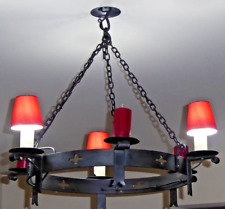Used, Jim Lawrence Orbital Iron Chandelier 3 bulb & 3 wax candle holders. Gothic style for sale  Shipping to South Africa