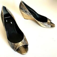 Pierre Hardy Wedge Pump Open Toe Snake Python Leather Heel 41 10.5 for sale  Shipping to South Africa