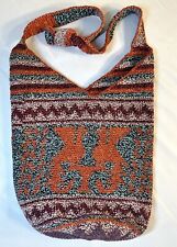 Boho Woven Carpet Bucket Crossbody Hand Bag Tribal Shoulder Rug Purse Hobo Vtg for sale  Shipping to South Africa