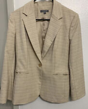 Jaqueta blazer Ann Taylor feminina 10 marrom listra branca forrada bolsos ventilados NÍTIDA! comprar usado  Enviando para Brazil