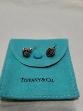  Tiffany & Co. Silver Twist Love Knot Woven Mesh Stud Earrings with Gift Pouch  for sale  Metairie