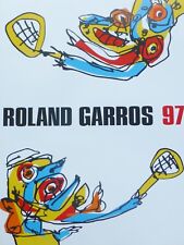 Antonio Saura Roland Garros 1997 Tennis Offset Lithographie Poster segunda mano  Embacar hacia Argentina