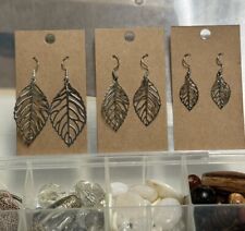 Leaf earrings silver for sale  Royersford