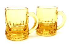 Federal Glass CANECA DE CERVEJA SHOT GLASS Conjunto de 2 Porta-Palito Amarelo Âmbar Vintage comprar usado  Enviando para Brazil