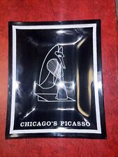 Bandeja de vidro fumê estátua vintage Chicago PICASSO MCM arte moderna 4,75”x3,75” comprar usado  Enviando para Brazil