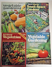 4 libros de jardinería al atardecer de la década de 1970: jardines de espacio pequeño/3 en verduras segunda mano  Embacar hacia Mexico