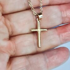 Gold Cross Necklace Women Gold Plated Tiny Cross Pendant Chain Adjustable for sale  Shipping to South Africa
