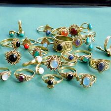 VENDA A GRANEL!! Lote de anéis de pedra preciosa mistos por atacado de latão minúsculos anéis da moda comprar usado  Enviando para Brazil