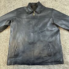 Knightsbridge Leather Jacket Men's Large Black Flannel Lined Multiple Pockets, used for sale  Shipping to South Africa