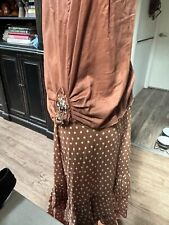 Easton Pearson silk top brown golden ? Size 12 with stones for sale  Shipping to South Africa