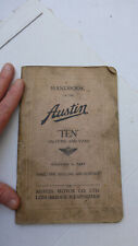 Handbook austin ten for sale  ILFORD