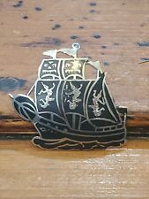 Used, ANTIQUE SIAM THAILAND ENAMEL STERLING SILVER SHIP PIN BROOCH for sale  Shipping to South Africa