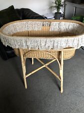 vintage wicker moses basket for sale  CHESTERFIELD