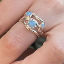 925 Sterling Silver Doublet Opal Gemstone Womens Ring Customize Size UK J to Z for sale  EXETER