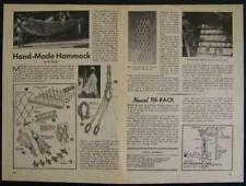 Used, HowTo Weave a HAMMOCK Simple Net 1949 PLANS Hemp Cotton Rope for sale  Shipping to South Africa