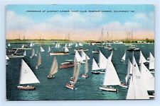 Anchorage Of Newport Harbor Yacht Club California Linen Postcard Posted EC Kropp for sale  Shipping to South Africa