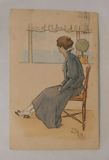 Cartolina illustrata donna usato  Napoli