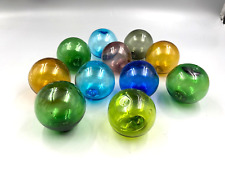Lote de 11 bolas de bóia flutuante de vidro sopradas à mão diâmetro vintage 2" a 2,25" comprar usado  Enviando para Brazil