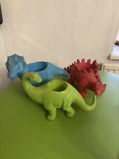 3x Dinosaur Planter Pots Succulent 27cm Long Bonsai Potting Flower Home Office for sale  Shipping to South Africa