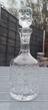 Used, Cut Crystal Decanter Bell-Shaped With Etched Flower And Leaves Wine Whisky for sale  Shipping to South Africa