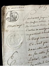 CONTRATO DE CASAMENTO FRANCÊS 1810. Com marca d'água e selo notarial comprar usado  Enviando para Brazil