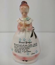 Vintage Enesco Dinner Prayer Kitchen Napkin Holder Mother In Lady Pink 6.5"  for sale  Shipping to South Africa