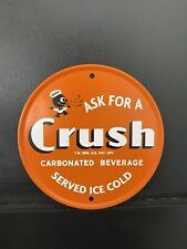 Extremely Rare Orange Crush Crushy Soda Pop Cola Metal Round Door Push Sign!!!! for sale  Shipping to South Africa