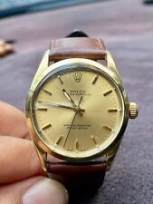✅ Rolex Oyster Perpetual 34mm relógio de aço banhado a ouro mostrador dourado masculino ref 1025 ✅, usado comprar usado  Enviando para Brazil