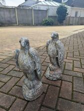Peregrine Falcon Gate Pillar Capping Statues Matching Pair Stone Concrete  for sale  Shipping to South Africa