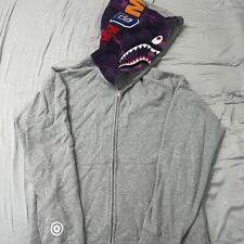 Bape hoodie grey for sale  LEICESTER