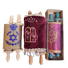 3 Small Miniature Torah Scrolls Collectable Judaism Hebrew for sale  Shipping to South Africa